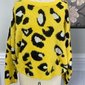 Yellow Cheetah Print Sweater